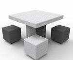 EcoFit Table And Seating - concrete outdoor table and bench set