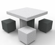 EcoFit Table And Seating - concrete outdoor table and bench set