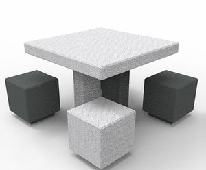 EcoFit Table And Seating - concrete outdoor table and bench set