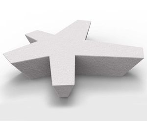 Star Bench - outdoor concrete bench for public parks and urban spaces