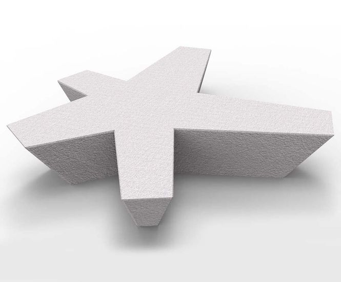 Star Bench - outdoor concrete bench for public parks and urban spaces