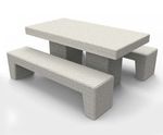 Colorado Table And Bench - concrete outdoor seating and dining set