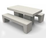 Colorado Table And Bench - concrete outdoor seating and dining set - on this page