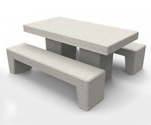 Colorado Table And Bench - concrete outdoor seating and dining set