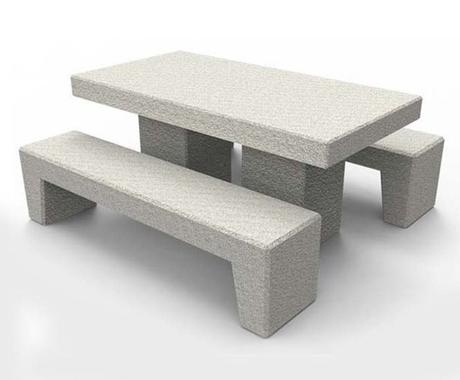 Colorado Table And Bench - concrete outdoor seating and dining set