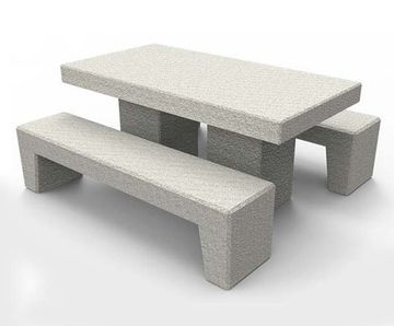 Colorado Table And Bench - concrete outdoor seating and dining set