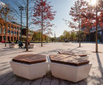Dakota Seating - concrete and timber bench for parks and public spaces
