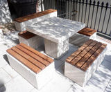 Kerry Bench - concrete and hardwood outdoor commercial seating - on this page