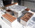 Kerry Table - concrete outdoor table and bench with hardwood slats 0