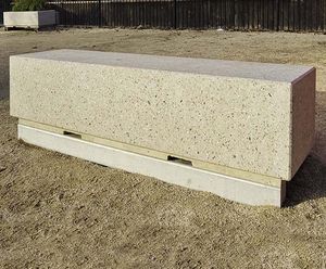 Rossa Concrete Bench - outdoor exposed aggregate concrete seating