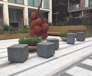 Rossa Concrete Cube Seat - outdoor concrete seating for public spaces