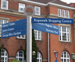 Contemporary stainless fingerpost with bespoke ring finial - Nuneaton