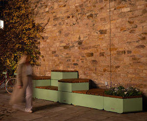 Seating, planters and cycle stands enhance urban space at Sun Square