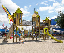 Shadra 1 Play Unit - large wood playground structure for public parks