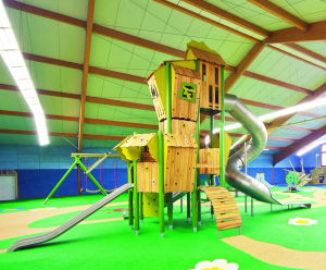 Mentras Play Unit, Solo - wood playground structure for public parks