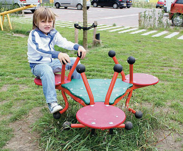 Beetle Ride Three-Seater Spring Rocker - steel playground group rocker