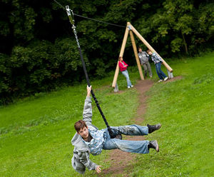 Montana Aerial Cableway - 20m wood zip line for hills and playgrounds