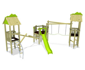Jeffron 1 Play Unit - outdoor wood playground for public spaces