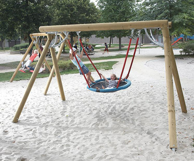 Parallel Swing - softwood playground nest swing for outdoor spaces
