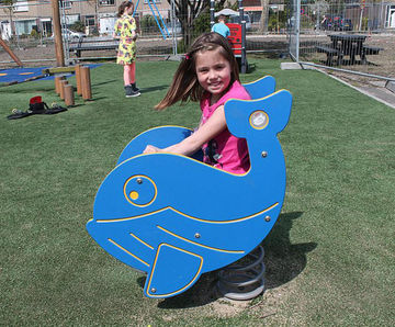 Whale Spring Rocker - hdpe playground spring rocker for toddlers