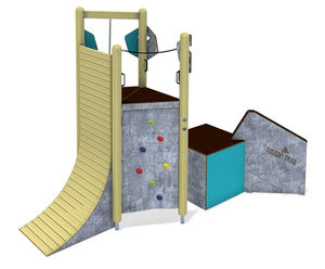 Base Climb Play Unit - pressure-treated wood outdoor climbing structure