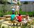 Black Forest Park Bench - outdoor softwood bench with steel supports 1