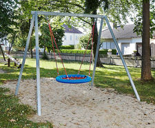 Ecorino Double Swing With Nest Seat - steel playground swing for kids