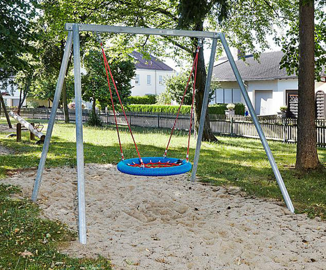 Ecorino Double Swing With Nest Seat - steel playground swing for kids