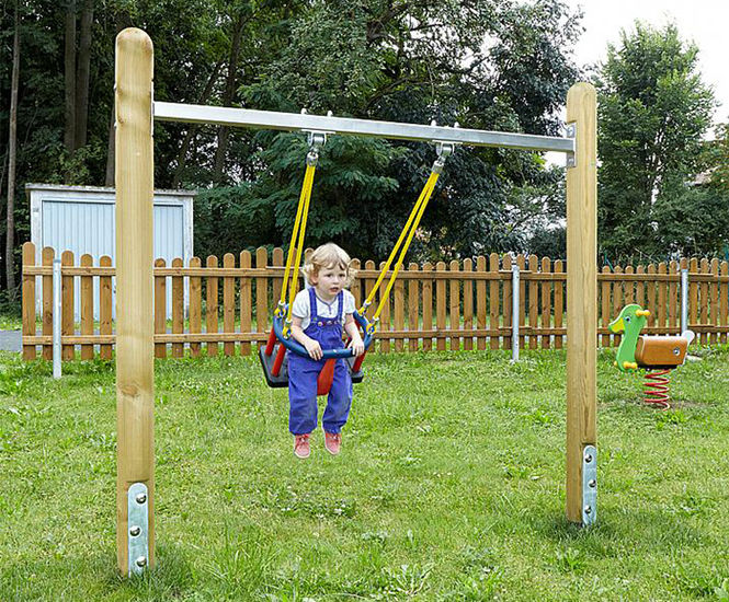 Daisy Little Swing - toddler swing set, pressure-treated softwood frame