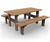 Cleveland Hardwood Picnic Set - Outdoor picnic table with built-in seats 4