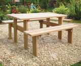 Cleveland Hardwood Picnic Set - Outdoor picnic table with built-in seats - on this page