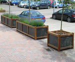 Versailles Slate Planter - hardwood and slate outdoor planter for streets