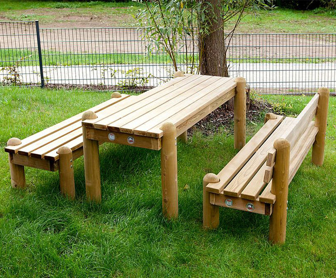 Eibini Table - solid wood indoor/outdoor table for communal seating