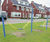 Double Curver - blue steel playground swing for two users 1