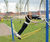 Double Curver - blue steel playground swing for two users 2