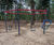 Hexagonal Swing - red steel playground swing set for public spaces 2