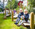 Eibini Arena - outdoor softwood seating set with figures and litter bin 1