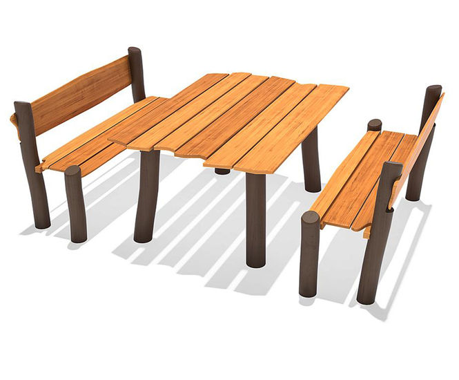 Simba Seating Group - outdoor oiled robinia table and bench set