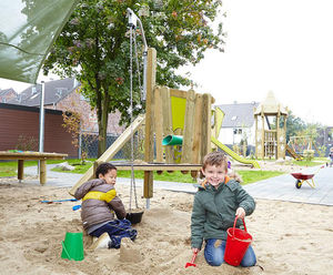 Little Woodpecker Sand Construction Site - wood outdoor sand play unit
