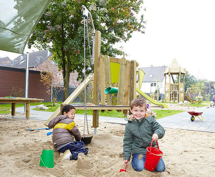 Little Woodpecker Sand Construction Site - wood outdoor sand play unit