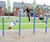 Three-Level Horizontal Bars - steel playground gym for three children 0
