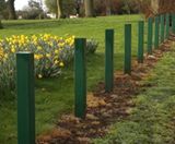 Plain Square Galvanised Steel Bollards - steel parking barrier posts - on this page