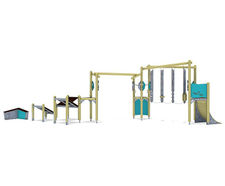 Jump Contest Play Unit - outdoor wood obstacle course for playgrounds