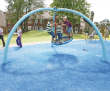 Circular Swing With Nest Seat - blue steel playground swing for parks - on this page