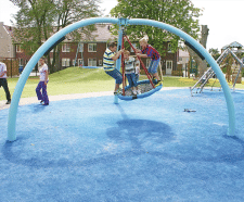 Circular Swing With Nest Seat - blue steel playground swing for parks
