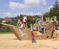 Nina Sand Play Ship - larch wood outdoor playground ship for sand play