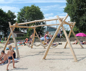 Hydra Snake Swing - robinia wood four-seat playground swing