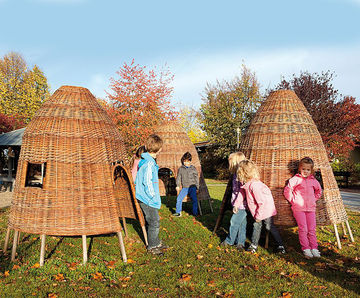 Wicker Huts - natural willow play structures for children's outdoor spaces