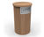 LBR 90 Round Lockable Litter Bin - hardwood outdoor waste bin 7