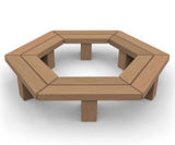 Hexagonal hardwood tree seat - on this page